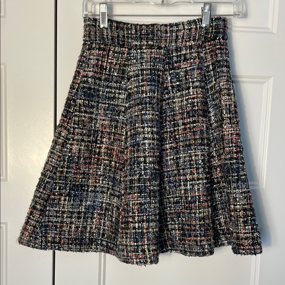 Gal Meets Glam Multicolor Tweed Skater Skirt size 00